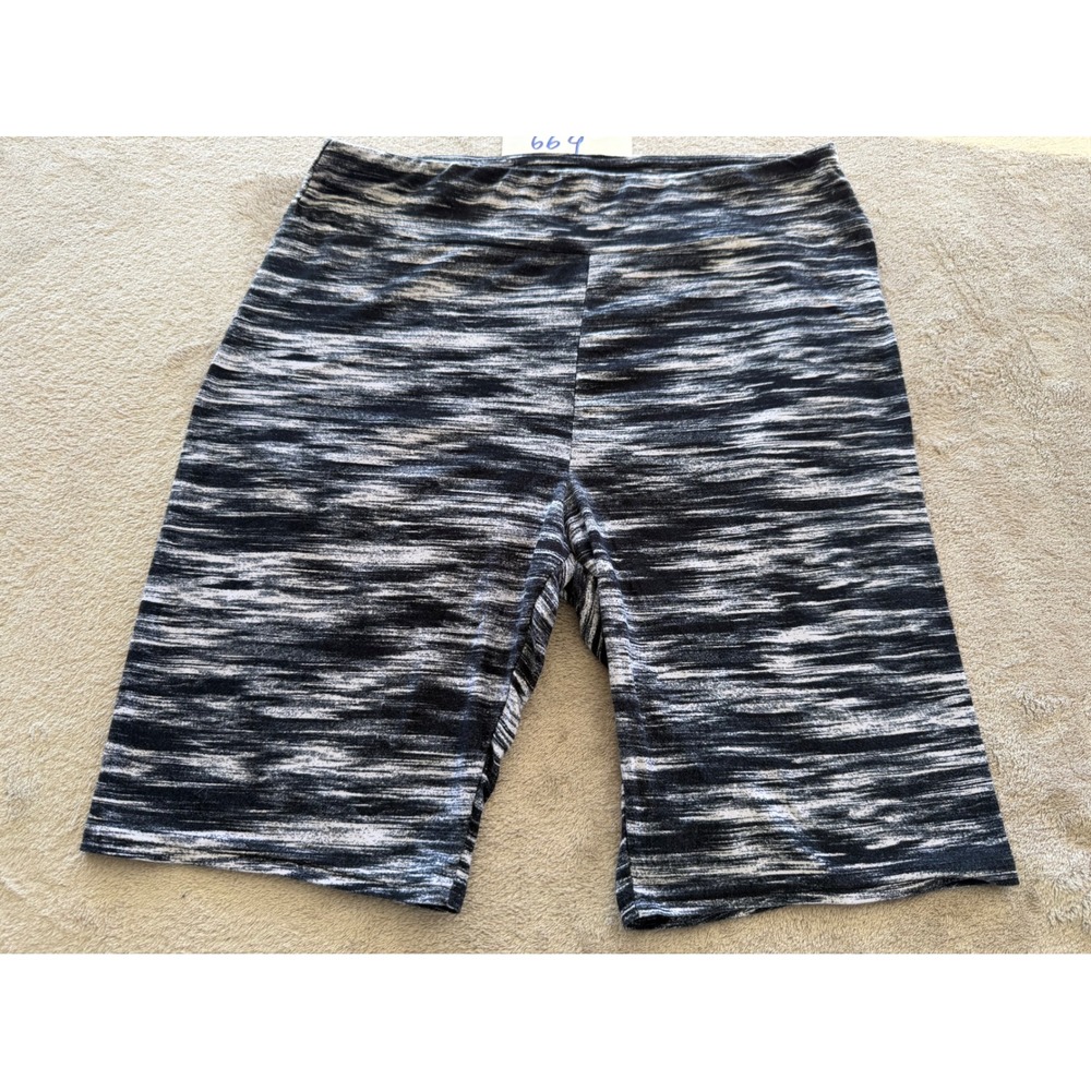 Terra & Sky Biker Shorts Womens 0X 14W Black White Space Dye Active